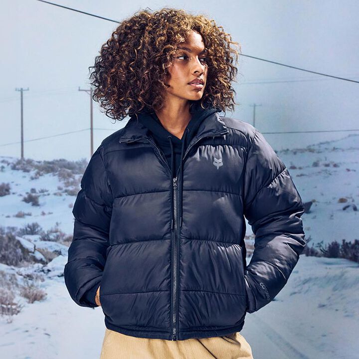 Female model wearing the Ridgeway Jacket for women